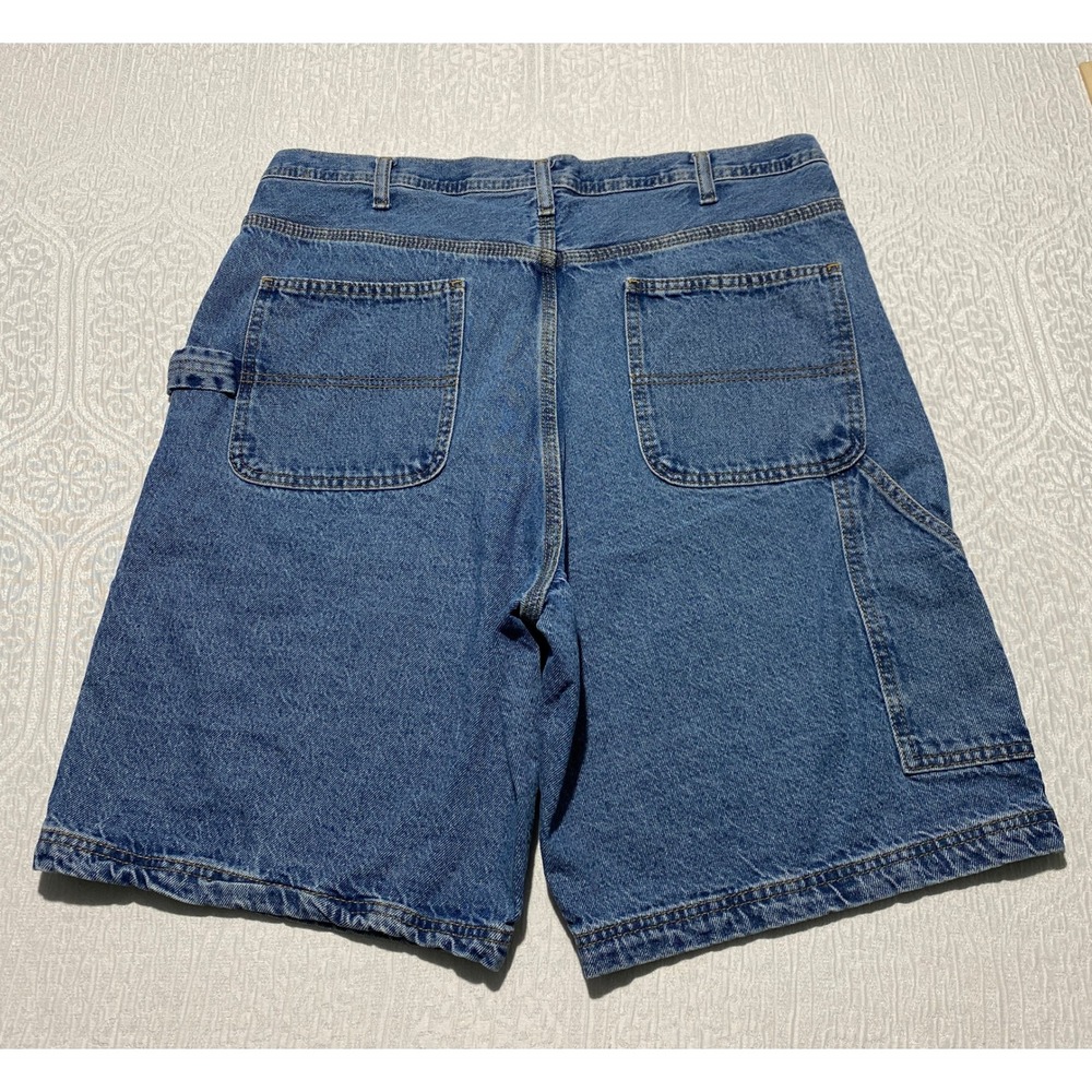 Rugged‎ Wear Mens Carpenter Shorts Blue Denim Medium Wash Relaxed Fit 36 Jorts